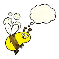 funny cartoon bee with thought bubble N7