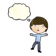 cartoon happy boy with thought bubble N76