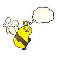 funny cartoon bee with thought bubble N8