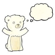 cute cartoon polar bear with thought bubble N32