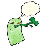 funny cartoon ghost with thought bubble N28