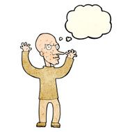 cartoon mean man with thought bubble N6