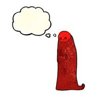 cartoon halloween ghoul with thought bubble N4