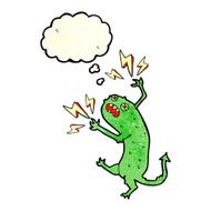 cartoon little monster with thought bubble N12
