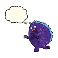 cartoon monster with thought bubble N17