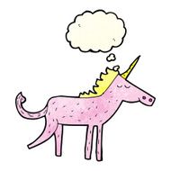 cartoon unicorn with thought bubble N12
