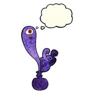 cartoon halloween ghost in bottle with thought bubble N8