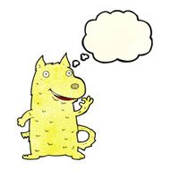 cartoon happy dog with thought bubble N29