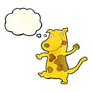 cartoon happy dog with thought bubble N30