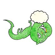 cartoon chinese dragon with thought bubble N2