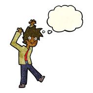 cartoon excited boy with thought bubble N53