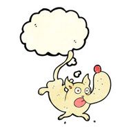 cartoon funny dog with thought bubble N3