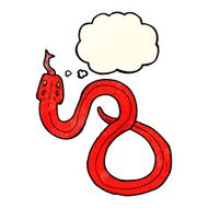 cartoon snake with thought bubble N18