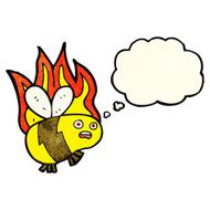cartoon bee with thought bubble N12