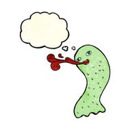 funny cartoon ghost with thought bubble N29