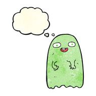 funny cartoon ghost with thought bubble N32