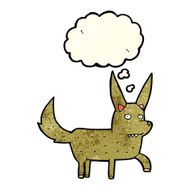 cartoon wild dog with thought bubble N2