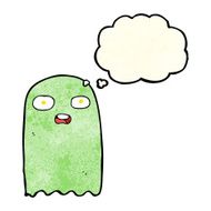 funny cartoon ghost with thought bubble N33