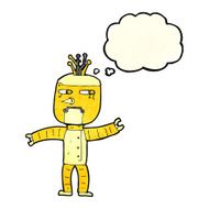 cartoon robot with thought bubble N52