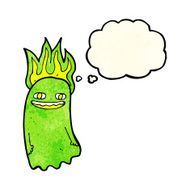 funny cartoon ghost with thought bubble N35