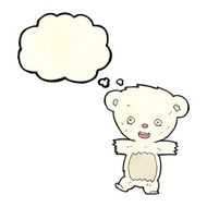 cartoon teddy polar bear cub with thought bubble N3