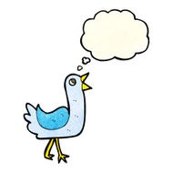 cartoon bird with thought bubble N101