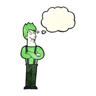 cartoon happy vampire with thought bubble N14