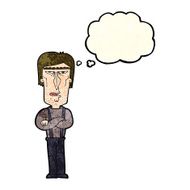 cartoon angry man with thought bubble N29