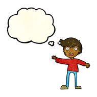 cartoon excited boy with thought bubble N54
