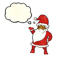 cartoon santa claus with thought bubble N65