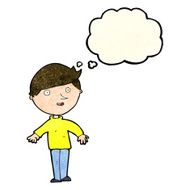 cartoon happy man with thought bubble N154