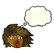 cartoon female face with thought bubble N52