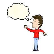 cartoon dismissive man with thought bubble N4