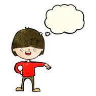 cartoon happy man with thought bubble N155