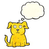 cartoon happy dog with thought bubble N31