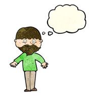 cartoon happy man with thought bubble N156