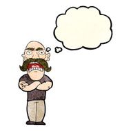 cartoon angry man with thought bubble N31