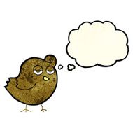 cartoon bird with thought bubble N102