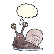 cartoon gross snail with thought bubble N2