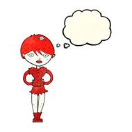 cartoon pretty vampire girl with thought bubble N10