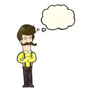 cartoon man with mustache thought bubble N30