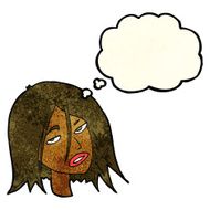 Cartoon Annoyed Woman With Thought Bubble N68