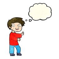 cartoon excited boy with thought bubble N56