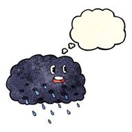 cartoon rain cloud with thought bubble N6