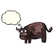 cartoon cow with thought bubble N15