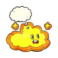 cartoon cloud with thought bubble N8