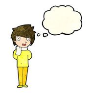 cartoon friendly man with thought bubble N8