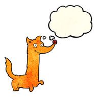 cartoon happy dog with thought bubble N32