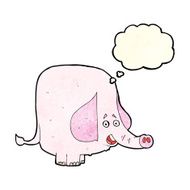 cartoon pink elephant with thought bubble