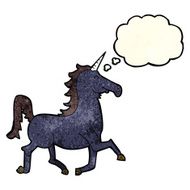cartoon unicorn with thought bubble N13